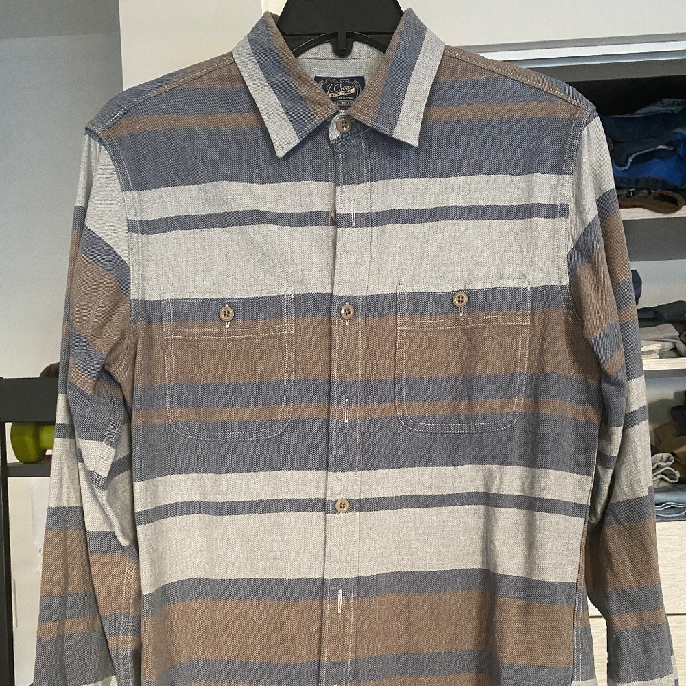 J. Crew Midweight cotton striped shirt
